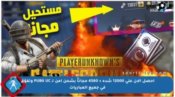 احصل الآن على 12000 شدة + 4560 مجاناً بشحن آمن لـ PUBG UC وتفوّق في جميع المباريات